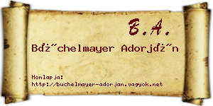 Büchelmayer Adorján névjegykártya